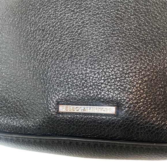 Rebecca Minkoff Black Leather Silver Lock Tassel Crossbody Handbag - Picture 8 of 11